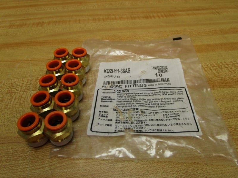 SMC KQ2H11-36AS connectors - kq2 fitting family kq2 3/8 - fitting, male connector - package of 10 - Image 1